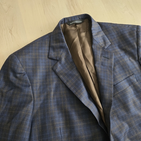 COPPLEY Blue and Brown Plaid Blazer - Picture 5 of 11